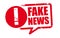 FAKE NEWS - red rubber stamp