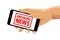 Fake news rubber stamp cell phone