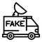 Fake news truck icon, outline style