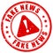 Fake news warning stamp