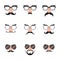 Fake Nose and Glasses Set with Mustache and Eyebrows