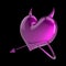 Fake poison love purple heart shape with horns and tail