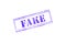 `FAKE` rubber stamp over a white background
