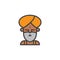 Fakir circus actor filled outline icon