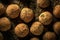 Falafel Balls, Fried Chickpea Balls, Traditional Falafels on Dark Background, Abstract Generative AI Illustration