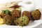 Falafel chickpea balls closeup