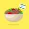Falafel with Israeli Flag. Vegetarian Fast Food. Vector