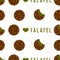 Falafel Restaurant. Falafel ball seamless pattern for falafel restaurants, food website, shawarma shops, kebab shop, food blog,