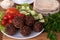 Falafel served with vegetables