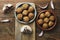 Falafel in some earthenware plates