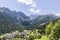 Falcade, Belluno, Veneto, Alpe, Dolomites: Summer mountains, nature. Italian city in the mountains. Idyllic landscape in the Alps