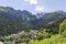 Falcade, Belluno, Veneto, Alpe, Dolomites: Summer mountains, nature. Italian city in the mountains. Idyllic landscape in the Alps