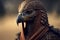 Falcon animal portrait dressed as a warrior fighter or combatant soldier concept. Ai generated