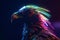 Falcon with bright colorful shades. Generate ai