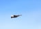 Falcon fighter jet military flying on blue sky