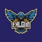 Falcon mascot vector e sport logo template