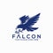 falcon vector logo illustration. for mascot delivery. or logistic logo industry. flat color style with blue