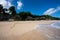 Fale`s on a white sand beach at Lalomanu, Samoa