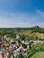 Falkenstein Church and ruin in Weinviertel, Lower Austria during summer