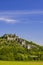 Falkenstein ruins and town with vineyard, Lower Austria, Austria