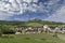 Falkenstein ruins and town with vineyard, Lower Austria, Austria