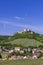 Falkenstein ruins and town with vineyard, Lower Austria, Austria