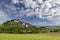 Falkenstein ruins and town with vineyard, Lower Austria, Austria