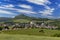 Falkenstein ruins and town with vineyard, Lower Austria, Austria