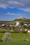 Falkenstein ruins and town with vineyard, Lower Austria, Austria