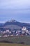 Falkenstein ruins and town with vineyard, Lower Austria, Austria