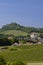 Falkenstein ruins and town with vineyard, Lower Austria, Austria