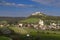 Falkenstein ruins and town with vineyard, Lower Austria, Austria