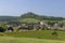 Falkenstein ruins and town with vineyard, Lower Austria, Austria