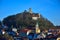 Falkenstein  a small town with a church and a fortress. Upper Palatinate  Bavaria  Germany