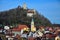 Falkenstein  a small town with a church and a fortress. Upper Palatinate Bavaria  Germany