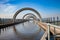 Falkirk Wheel connecting Forth and Clyde Canal with Union Canal