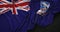 Falkland Islands Flag Wrinkled On Dark Background 3D Render