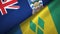 Falkland Islands and Saint Vincent and the Grenadines two flags textile cloth