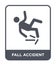 fall accident icon in trendy design style. fall accident icon isolated on white background. fall accident vector icon simple and