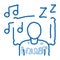 Fall Asleep to Music doodle icon hand drawn illustration