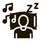 Fall Asleep to Music Vector Glyph Illustration