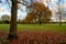 Fall autumn trees in Blake Recreation Ground in West Wickham, Kent, UK