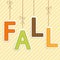 FALL background as retro fabric letters on strings in autumn colors