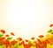 Fall background for autumn season with collection of orange and yellow maple leaves