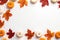 Fall Background Features Pumpkins And Leaves