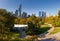 Fall in Central Park: Wollman Rink and Manhattan highrises