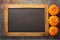 Fall chalkboard frame with pumpkins