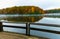 Fall Color and Fishing Pier Reflection on Boley Lake