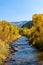 Fall colors along the San Miguel River near Telluride, Colorado.
