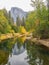 Fall colors and granite cliffs in Yosemite